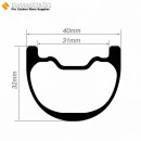 27.5er / 29er Carbon 40x32mm inner Width 31mm Tubeless Hookless Symetric MTB Down Hill  MTB Rim,E-Bike Rim